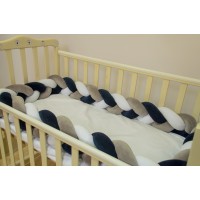 Бортик косичка в детскую кроватку - Night Blue