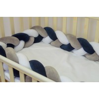 Бортик косичка в детскую кроватку - Night Blue