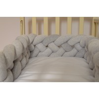 Бортик косичка в детскую кроватку - Silver XL