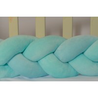 Бортик косичка в детскую кроватку - Aquamarine