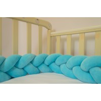 Бортик косичка в детскую кроватку - Sky Blue