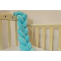 Бортик косичка в детскую кроватку - Sky Blue