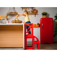 Башня помощника - трансформер - стол + стул Tarwus Red Стул Башня Монтессори