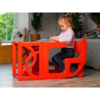 Башня помощника - трансформер - стол + стул Tarwus Red Стул Башня Монтессори