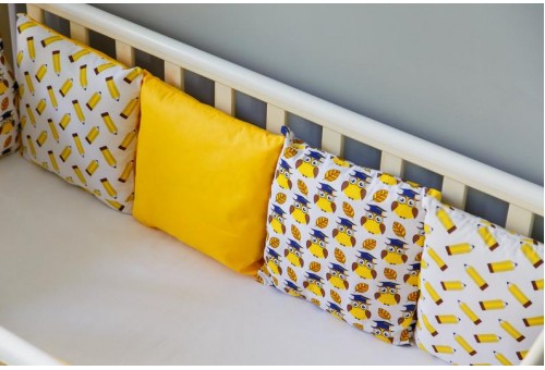 Бортики подушки в детскую кроватку - Мудрая сова